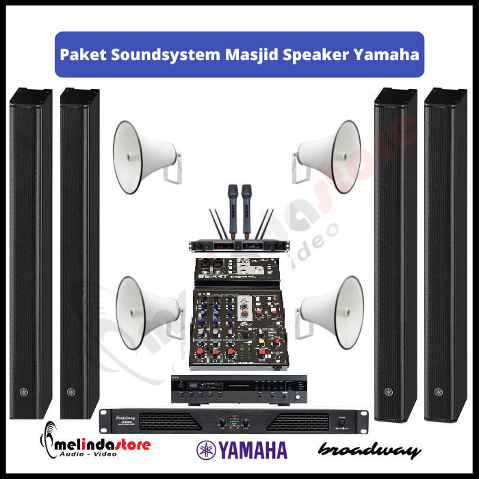 Paket Masjid Indoor Outdoor Speaker Yamaha VXL1-8 | 100m2